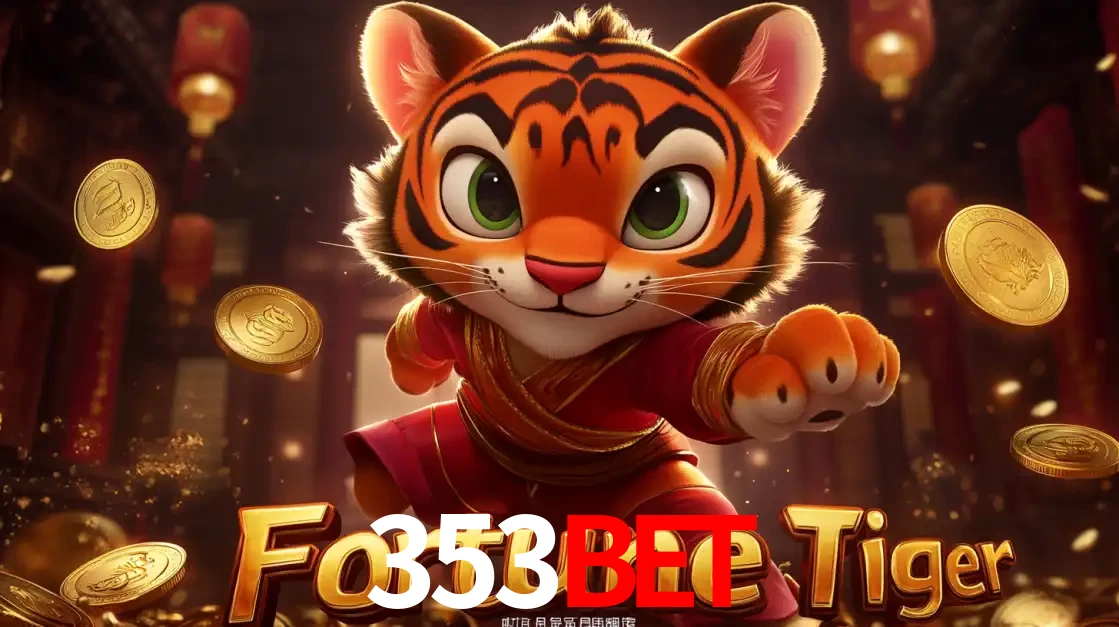 O carismático mascote do jogo de slot Fortune Tiger, um tigre fofo em pose de artes marciais, pronto para trazer sorte e multiplicadores de ganhos no cassino online 353BET.