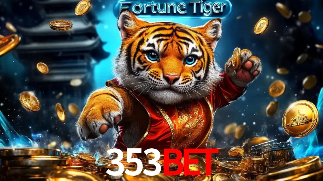 Imagem promocional do jogo de slot Fortune Tiger, com um tigre majestoso em traje tradicional cercado por uma fortuna em moedas de ouro, disponível agora no cassino 353BET.